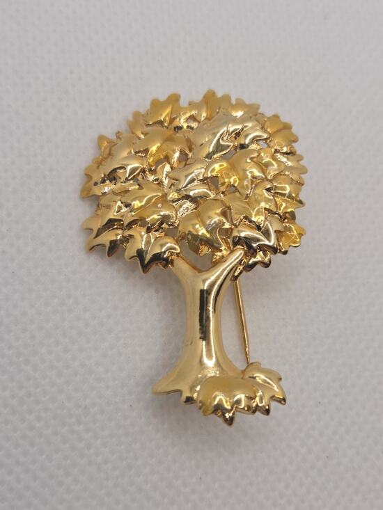 Danecraft Jewelry - Vintage DaneCraft Gold/Silver Tone Filigree Tree Brooch Pin 1-1/2”